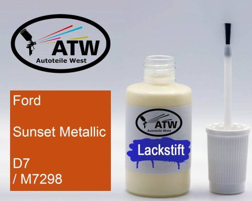 Ford, Sunset Metallic, D7 / M7298: 20ml Lackstift, von ATW Autoteile West.